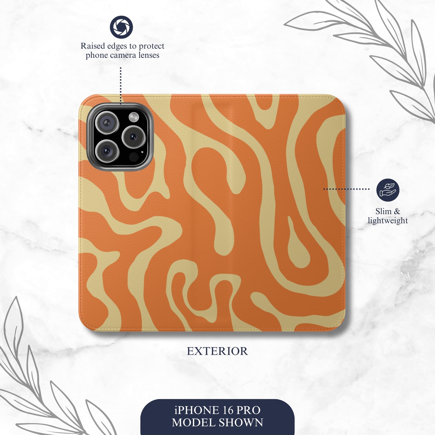 Marmalade Mellow - iPhone Flip Case Wallet, Leather Folio Case Phone Case-aesthetic phone case-shockproof phone case-cute phone case-designer phone case-elegant phone case-luxury phone case-phone accessories-fashion accessory
