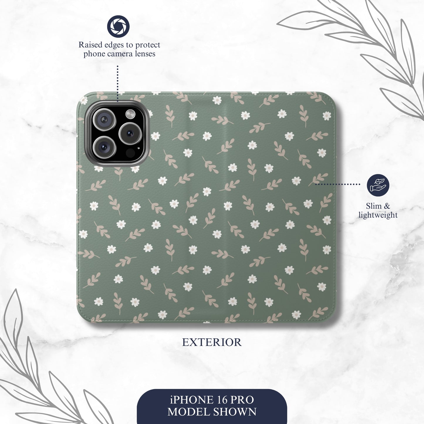 Sage - iPhone Flip Case Wallet, Leather Folio Case Phone Case-aesthetic phone case-shockproof phone case-cute phone case-designer phone case-elegant phone case-luxury phone case-phone accessories-fashion accessory
