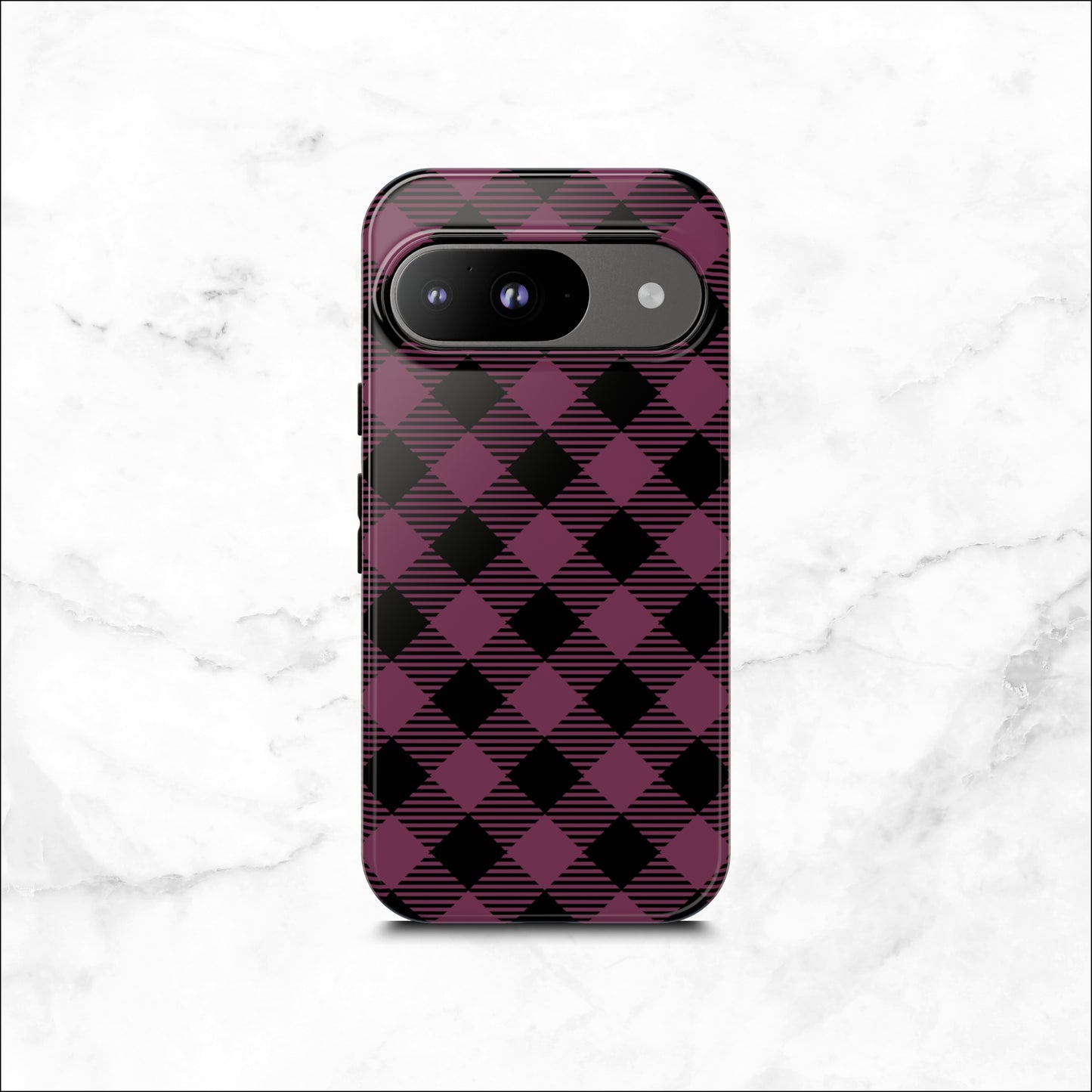 Plum Plaid - Google Pixel Case Phone Case-aesthetic phone case-shockproof phone case-cute phone case-designer phone case-elegant phone case-luxury phone case-phone accessories-fashion accessory
