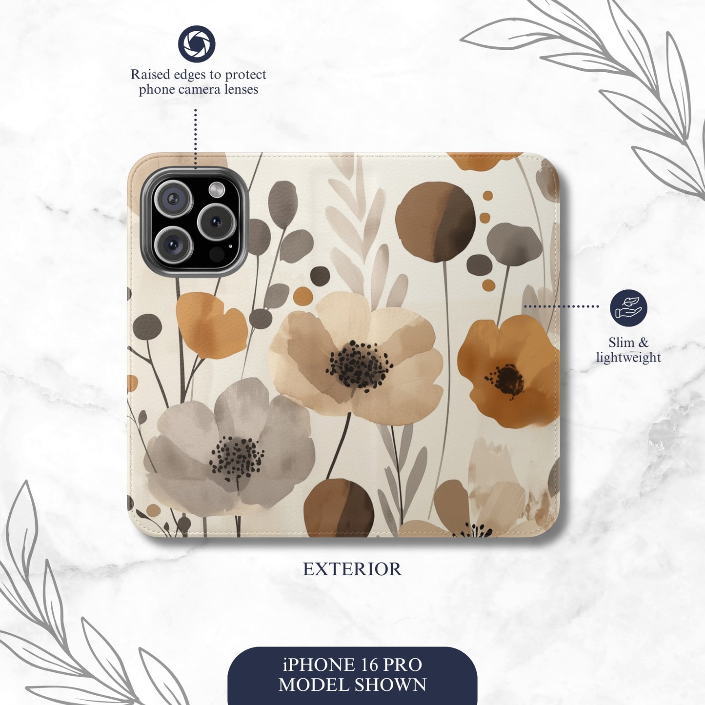 Terranova - iPhone Flip Case Wallet, Leather Folio Case Phone Case-aesthetic phone case-shockproof phone case-cute phone case-designer phone case-elegant phone case-luxury phone case-phone accessories-fashion accessory