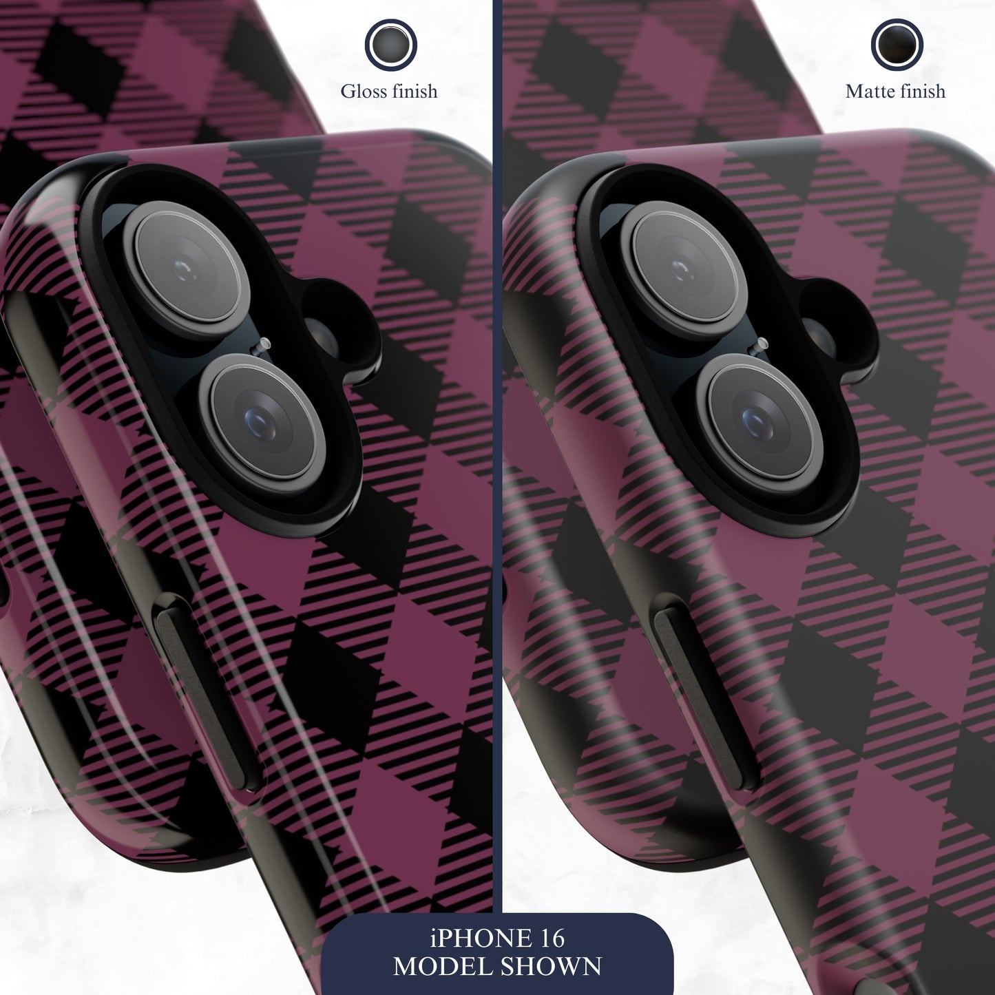 Plum Plaid - iPhone Case Phone Case-aesthetic phone case-shockproof phone case-cute phone case-designer phone case-elegant phone case-luxury phone case-phone accessories-fashion accessory