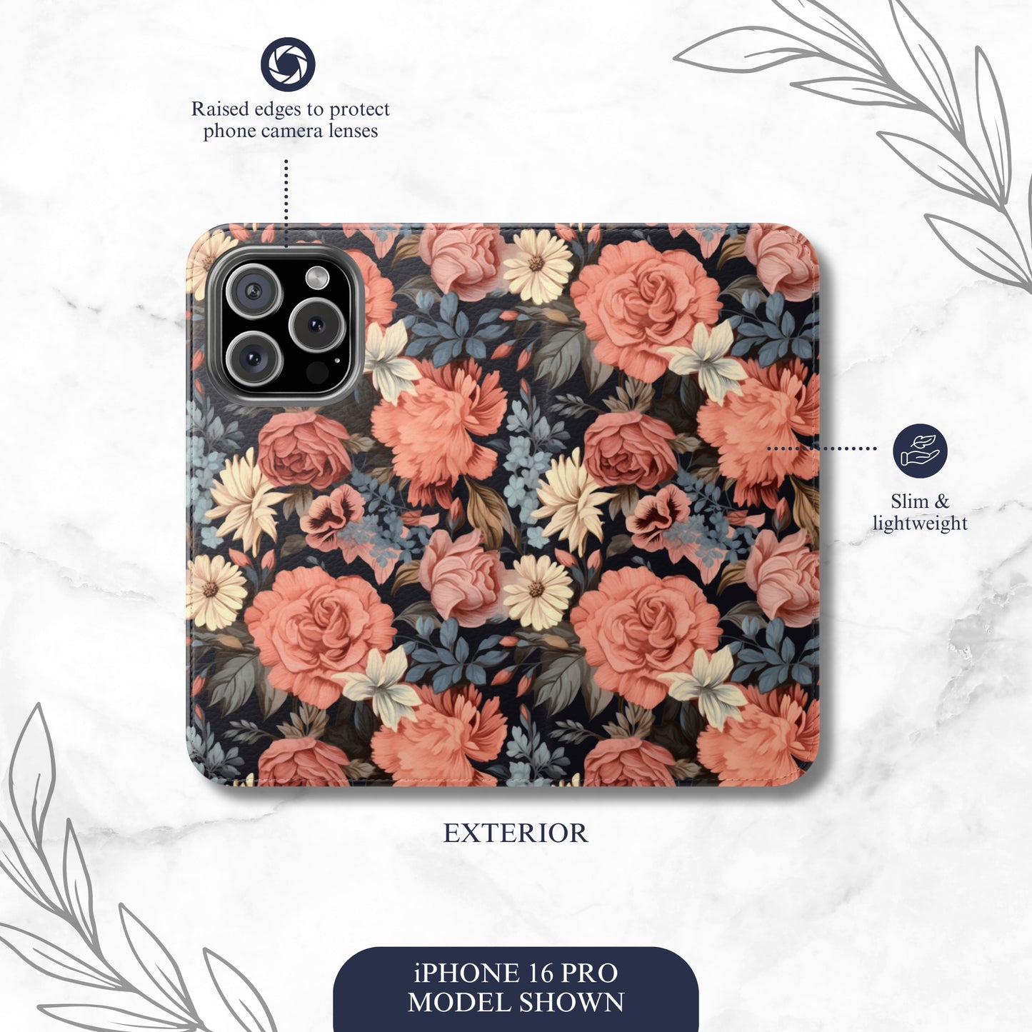 Secret Garden - iPhone Flip Case Wallet, Leather Folio Case Phone Case-aesthetic phone case-shockproof phone case-cute phone case-designer phone case-elegant phone case-luxury phone case-phone accessories-fashion accessory