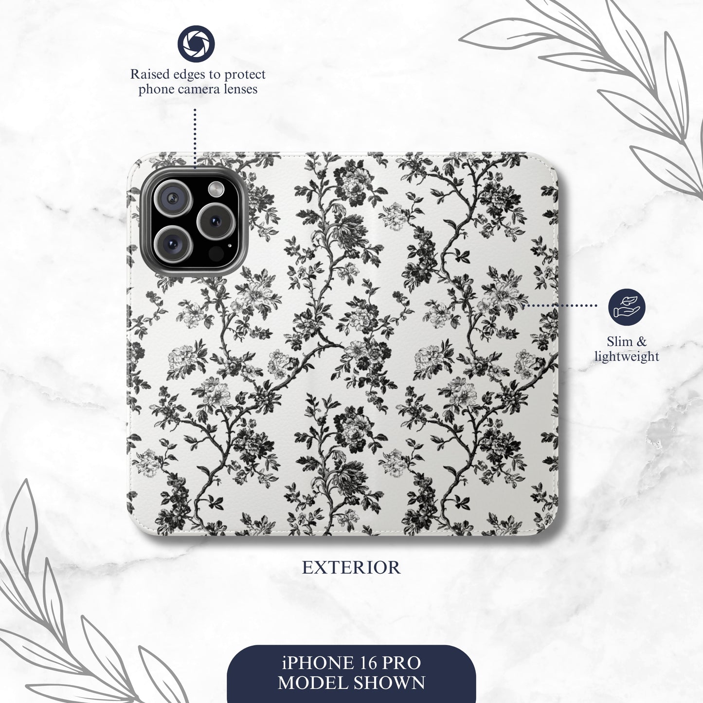 Adorned Toile - iPhone Flip Case Wallet, Leather Folio Case Phone Case-aesthetic phone case-shockproof phone case-cute phone case-designer phone case-elegant phone case-luxury phone case-phone accessories-fashion accessory
