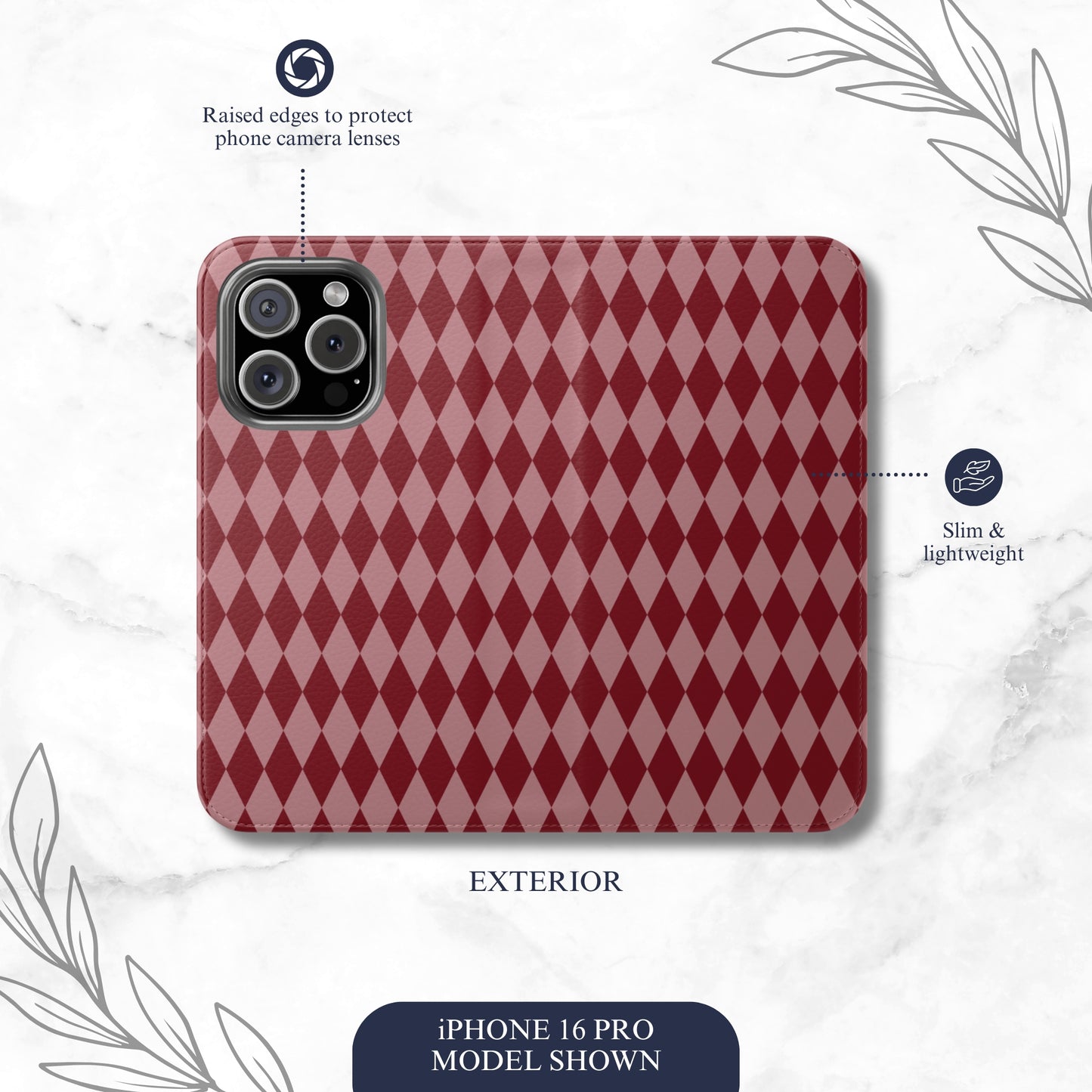 Cherry Jester - iPhone Flip Case Wallet, Leather Folio Case Phone Case-aesthetic phone case-shockproof phone case-cute phone case-designer phone case-elegant phone case-luxury phone case-phone accessories-fashion accessory