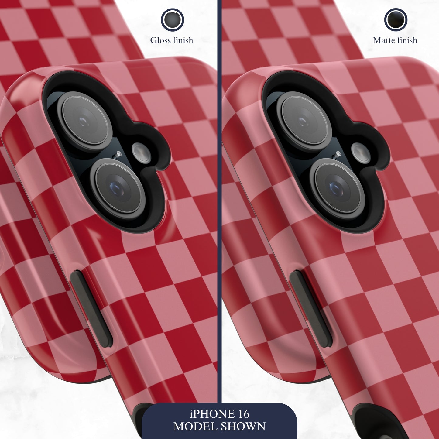 Crimson Check - Magsafe iPhone Case Phone Case-aesthetic phone case-shockproof phone case-cute phone case-designer phone case-elegant phone case-luxury phone case-phone accessories-fashion accessory