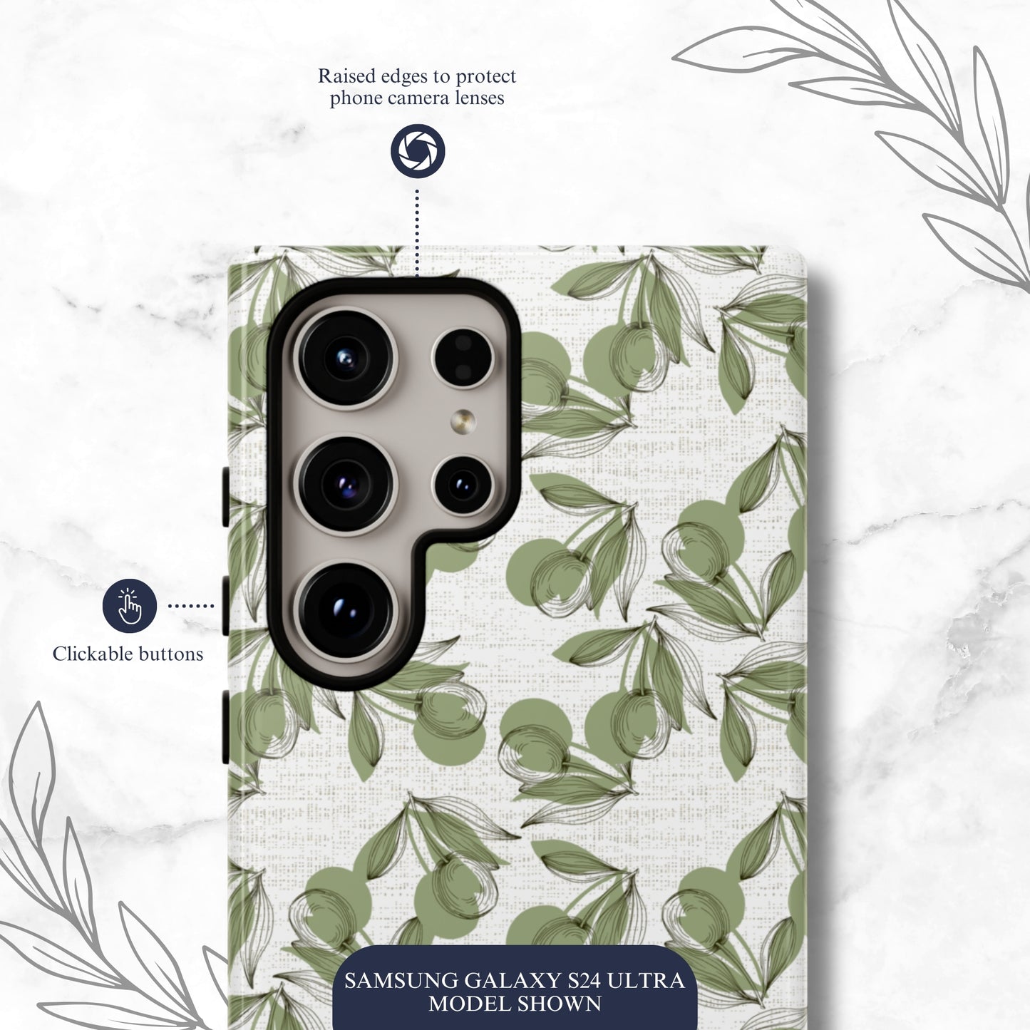 Olive Branch - Samsung Galaxy Case Phone Case-aesthetic phone case-shockproof phone case-cute phone case-designer phone case-elegant phone case-luxury phone case-phone accessories-fashion accessory