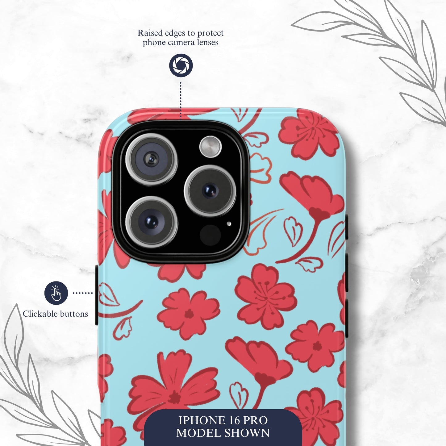 Floral Frenzy - iPhone Case Phone Case-aesthetic phone case-shockproof phone case-cute phone case-designer phone case-elegant phone case-luxury phone case-phone accessories-fashion accessory