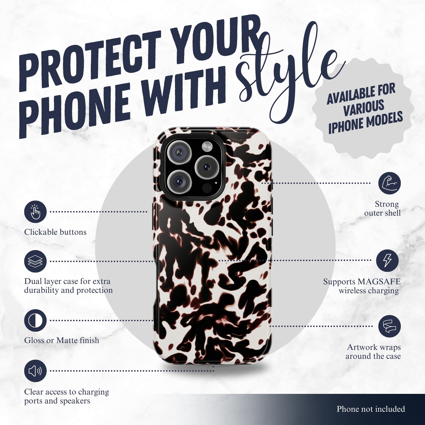 Dark Cocoa - Magsafe iPhone Case Phone Case-aesthetic phone case-shockproof phone case-cute phone case-designer phone case-elegant phone case-luxury phone case-phone accessories-fashion accessory