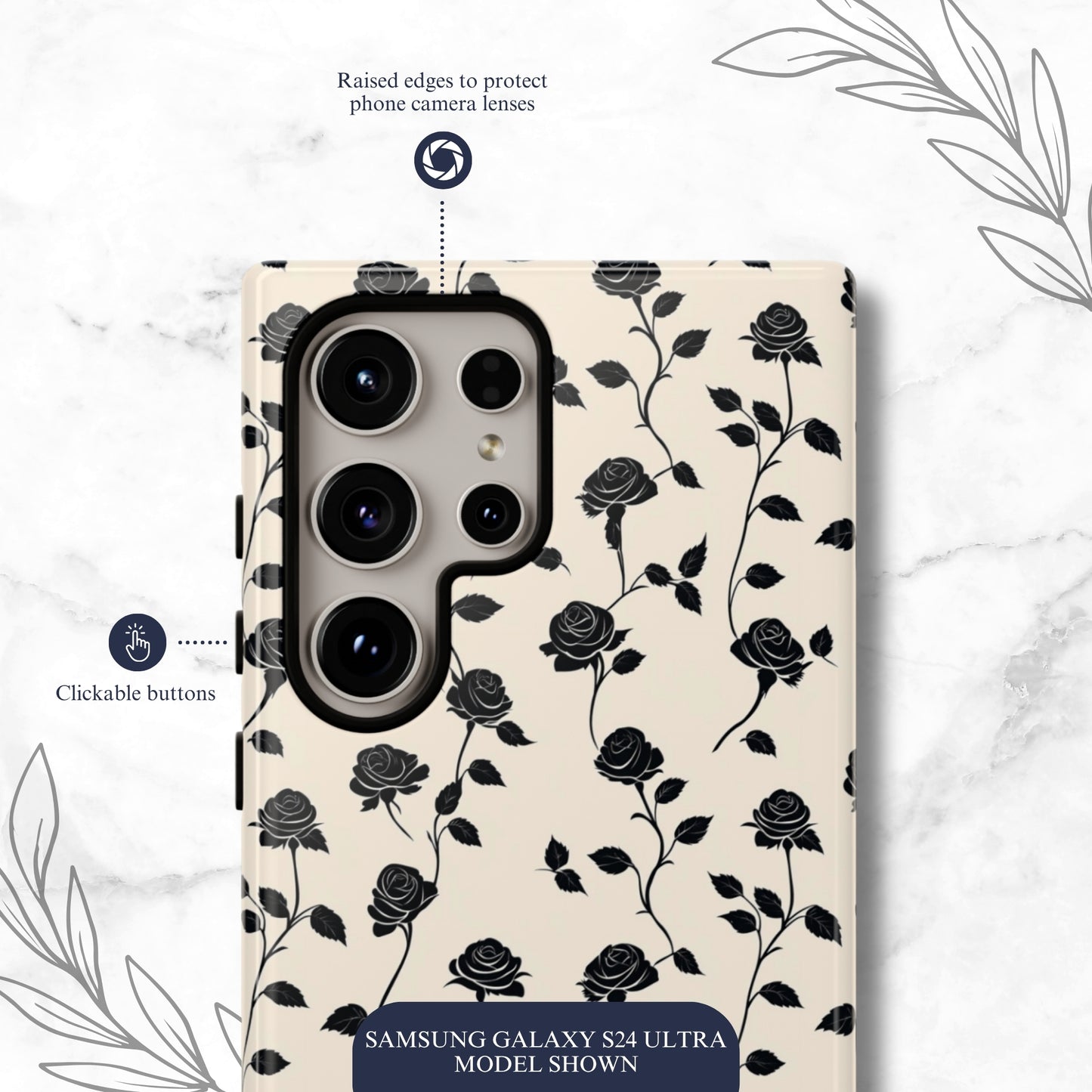 Ghost Rose - Samsung Galaxy Case Phone Case-aesthetic phone case-shockproof phone case-cute phone case-designer phone case-elegant phone case-luxury phone case-phone accessories-fashion accessory