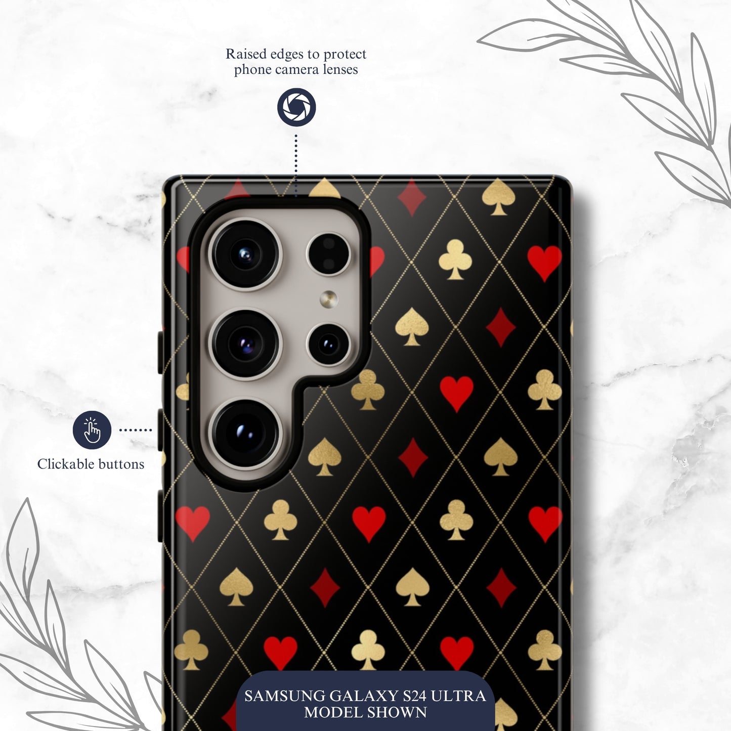 Royal Flush - Samsung Galaxy Case Phone Case-aesthetic phone case-shockproof phone case-cute phone case-designer phone case-elegant phone case-luxury phone case-phone accessories-fashion accessory