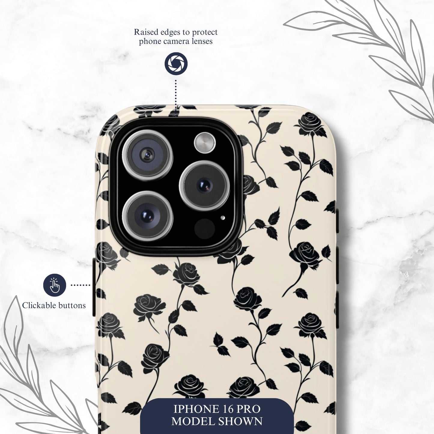 Ghost Rose - iPhone Case Phone Case-aesthetic phone case-shockproof phone case-cute phone case-designer phone case-elegant phone case-luxury phone case-phone accessories-fashion accessory