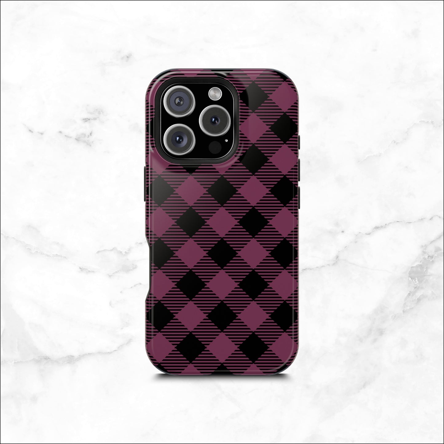 Plum Plaid - Magsafe iPhone Case Phone Case-aesthetic phone case-shockproof phone case-cute phone case-designer phone case-elegant phone case-luxury phone case-phone accessories-fashion accessory