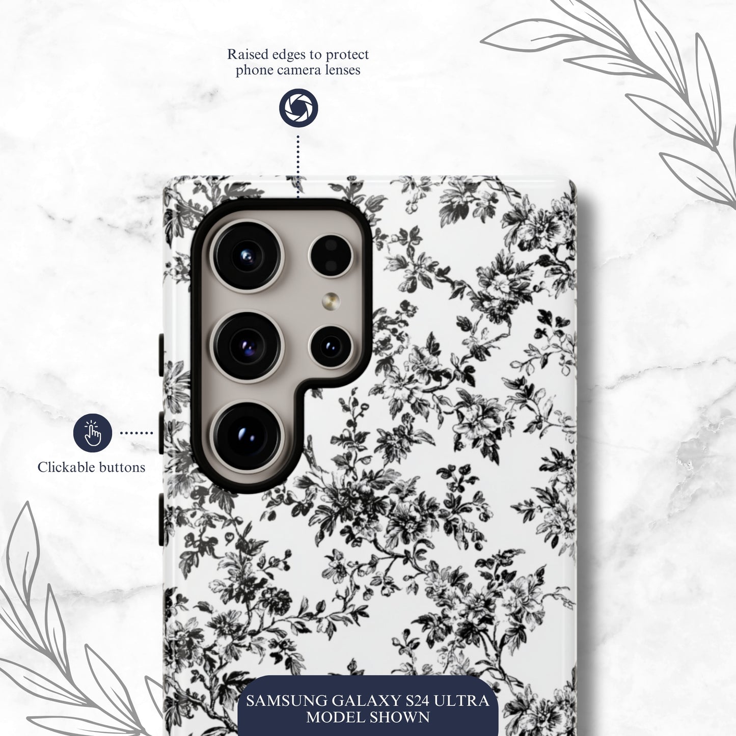 Noir Toile - Samsung Galaxy Case Phone Case-aesthetic phone case-shockproof phone case-cute phone case-designer phone case-elegant phone case-luxury phone case-phone accessories-fashion accessory