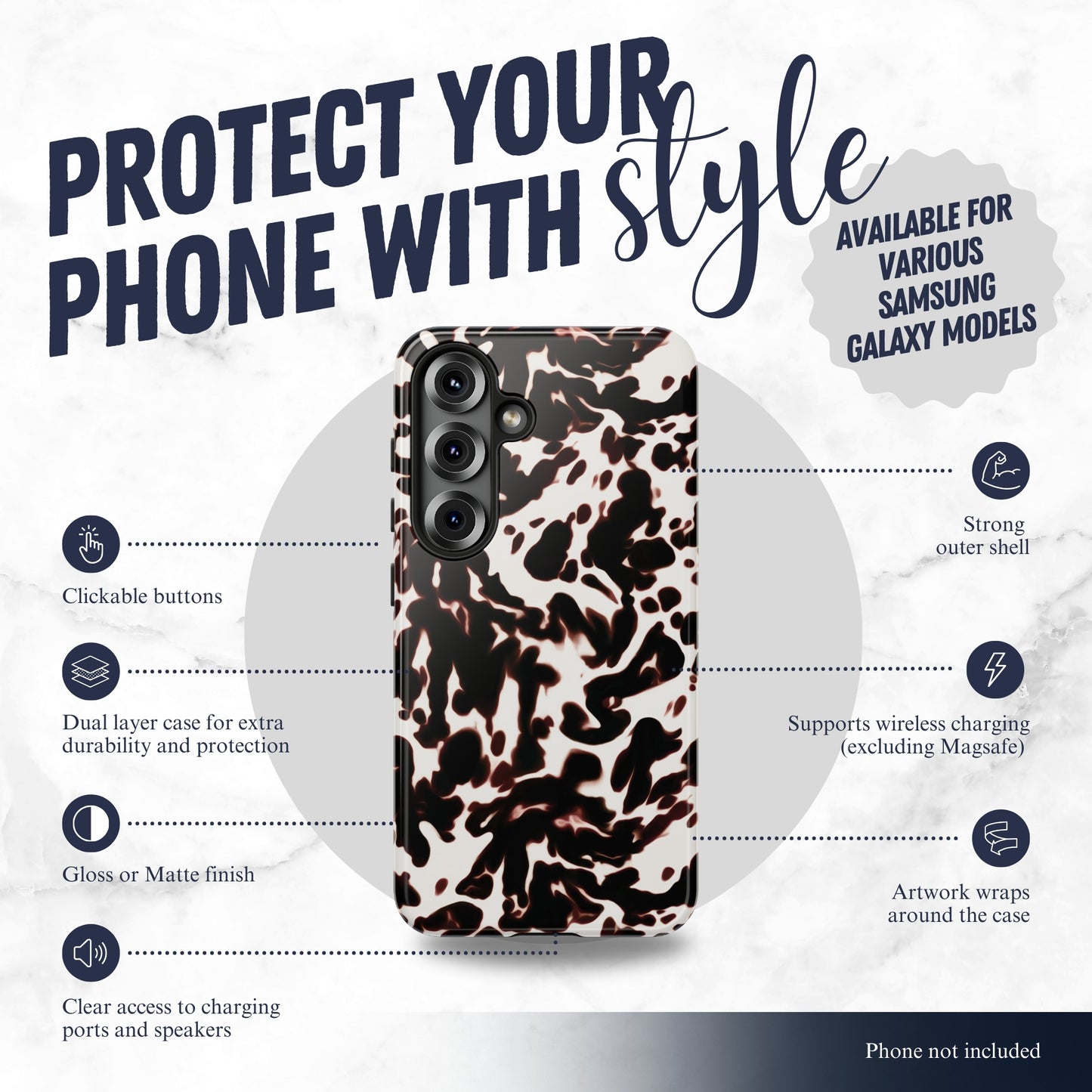 Dark Cocoa - Samsung Galaxy Case Phone Case-aesthetic phone case-shockproof phone case-cute phone case-designer phone case-elegant phone case-luxury phone case-phone accessories-fashion accessory