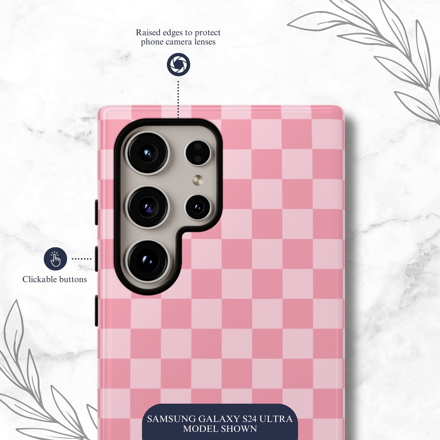 Blush Check - Samsung Galaxy Case Phone Case-aesthetic phone case-shockproof phone case-cute phone case-designer phone case-elegant phone case-luxury phone case-phone accessories-fashion accessory