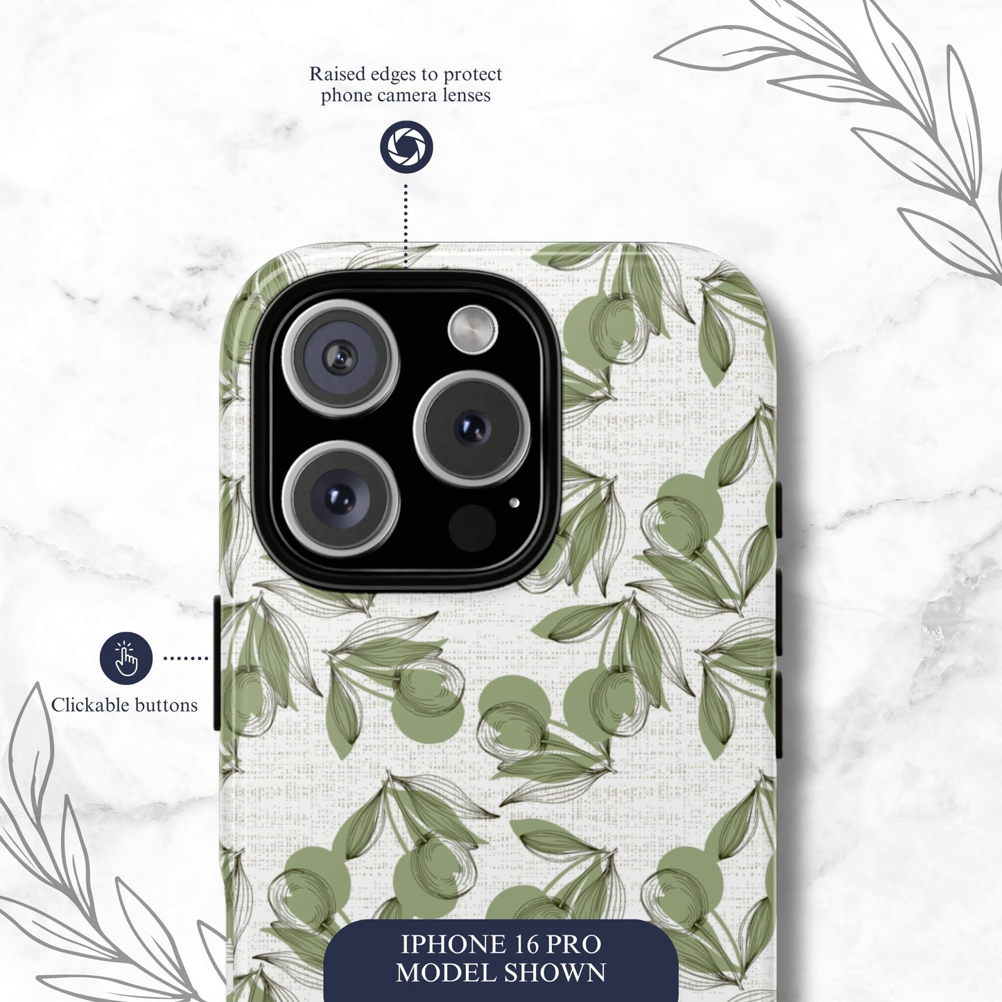 Olive Branch - iPhone Case Phone Case-aesthetic phone case-shockproof phone case-cute phone case-designer phone case-elegant phone case-luxury phone case-phone accessories-fashion accessory