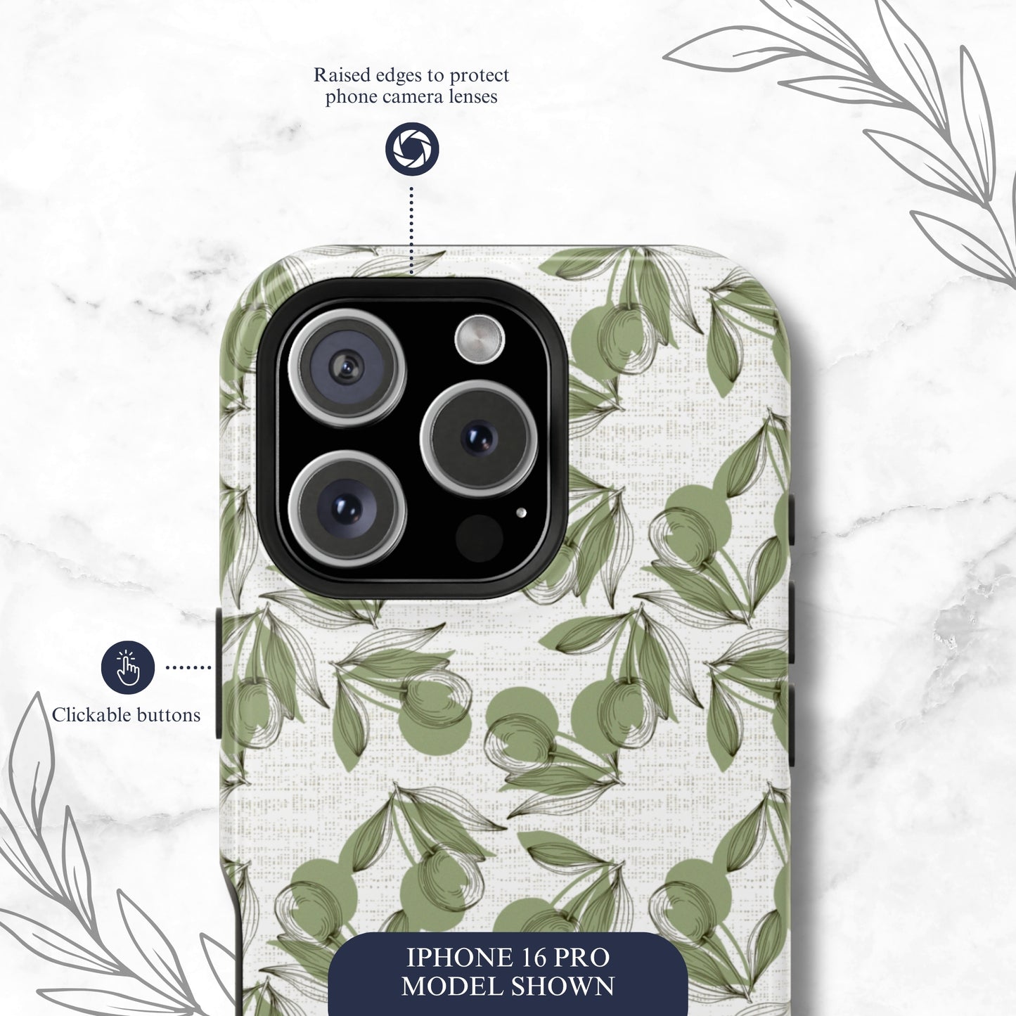 Olive Branch - Magsafe iPhone Case Phone Case-aesthetic phone case-shockproof phone case-cute phone case-designer phone case-elegant phone case-luxury phone case-phone accessories-fashion accessory