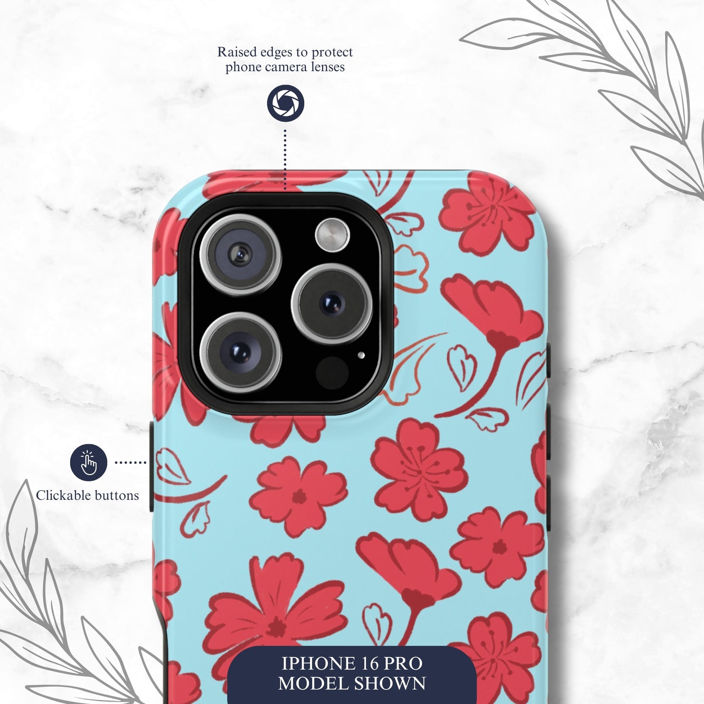 Floral Frenzy - Magsafe iPhone Case Phone Case-aesthetic phone case-shockproof phone case-cute phone case-designer phone case-elegant phone case-luxury phone case-phone accessories-fashion accessory