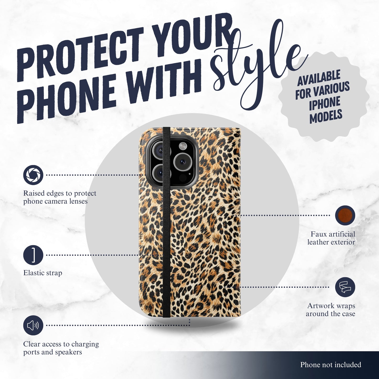 Catwalk - iPhone Flip Case Wallet, Leather Folio Case Phone Case-aesthetic phone case-shockproof phone case-cute phone case-designer phone case-elegant phone case-luxury phone case-phone accessories-fashion accessory