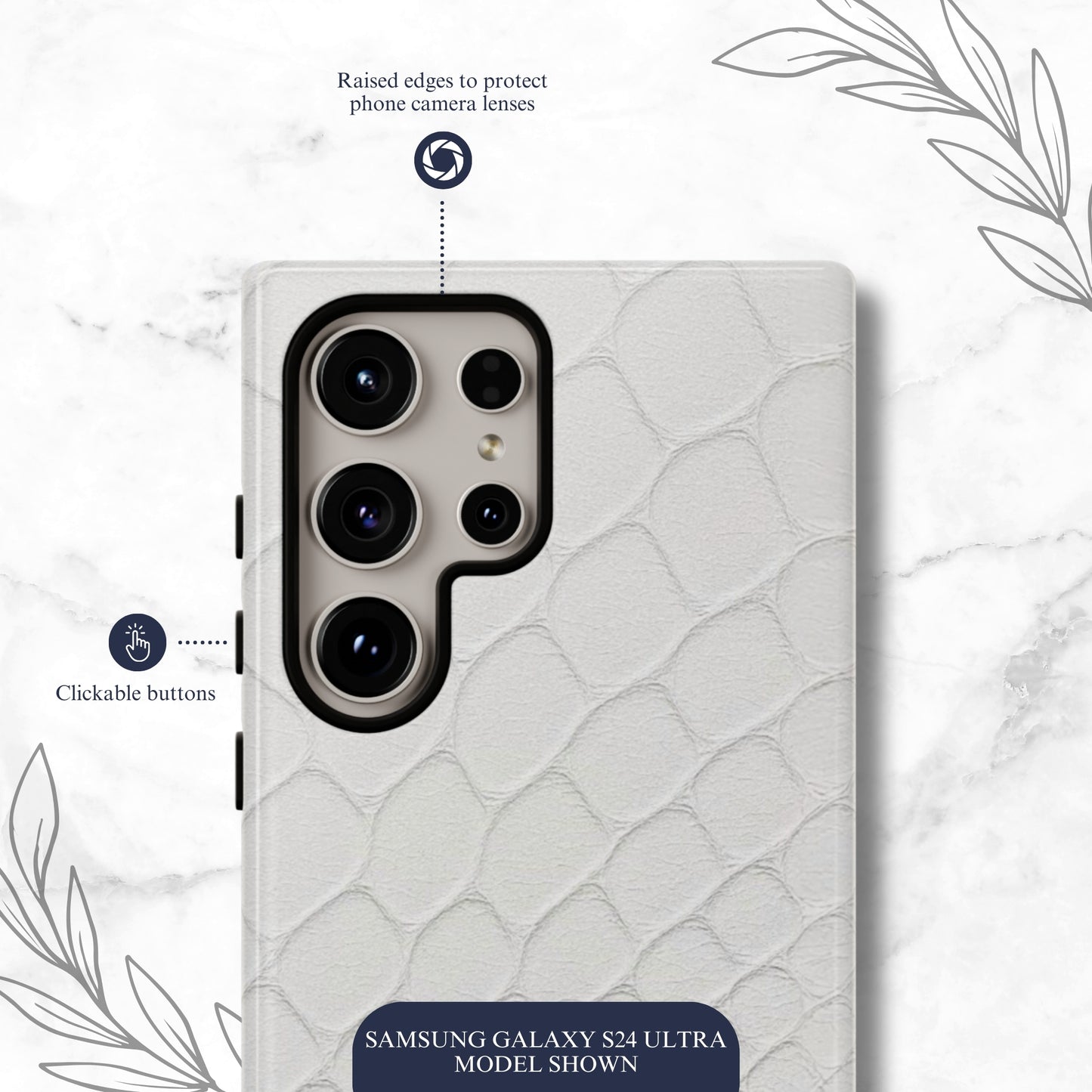 White Serpent - Samsung Galaxy Case Phone Case-aesthetic phone case-shockproof phone case-cute phone case-designer phone case-elegant phone case-luxury phone case-phone accessories-fashion accessory