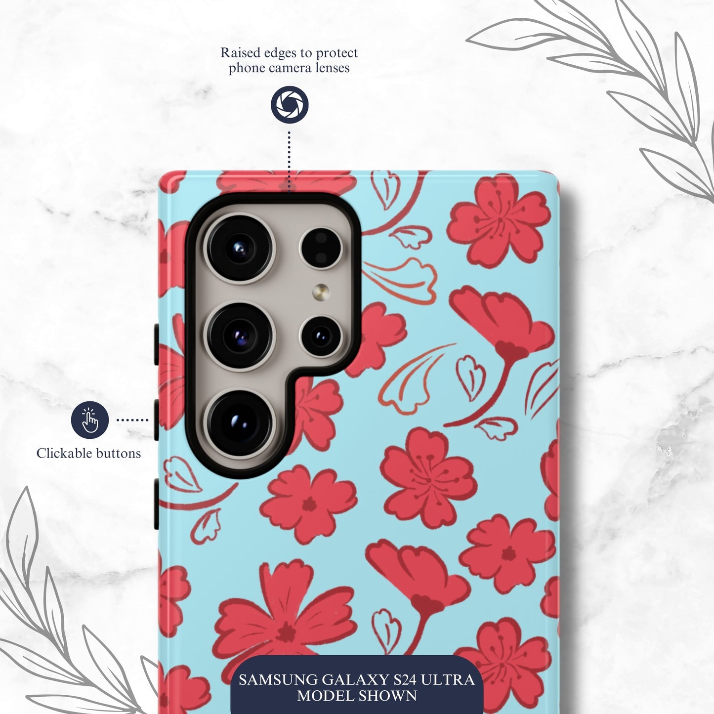 Floral Frenzy - Samsung Galaxy Case Phone Case-aesthetic phone case-shockproof phone case-cute phone case-designer phone case-elegant phone case-luxury phone case-phone accessories-fashion accessory