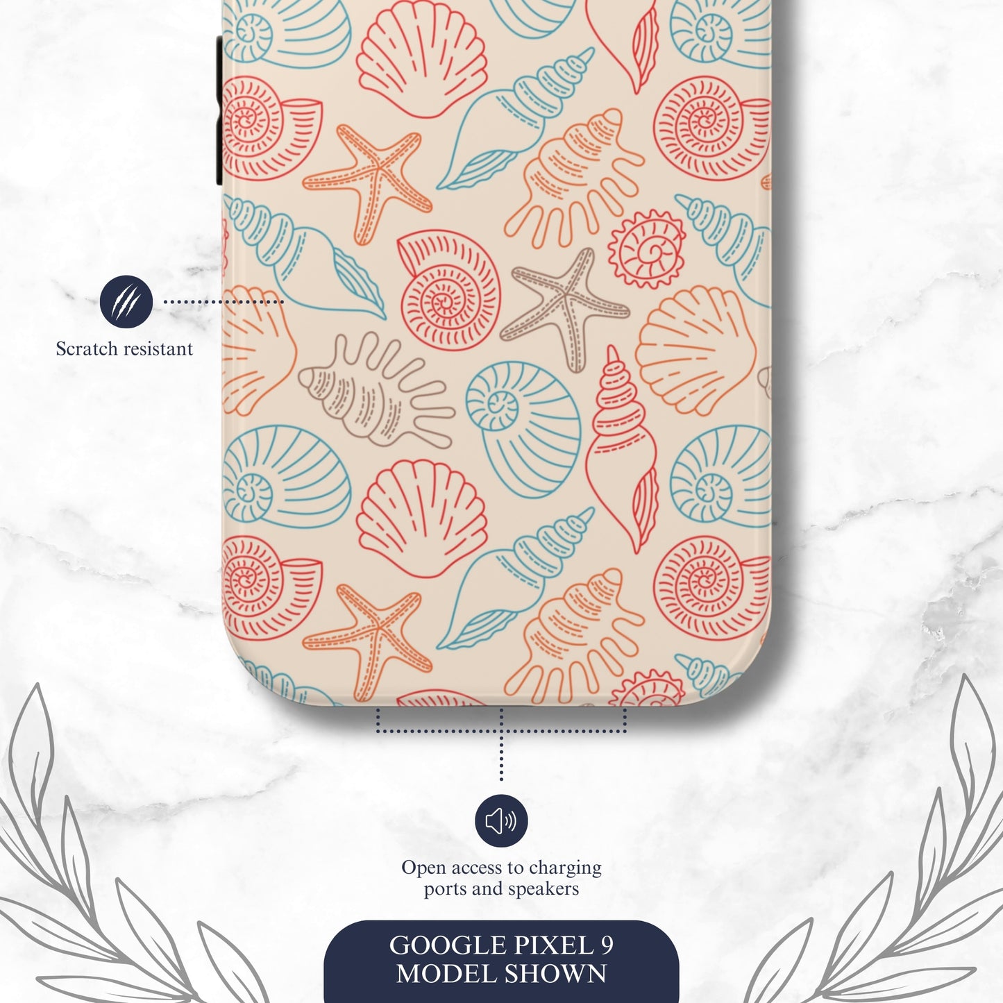 Saltwater Shells - Google Pixel Case Phone Case-aesthetic phone case-shockproof phone case-cute phone case-designer phone case-elegant phone case-luxury phone case-phone accessories-fashion accessory