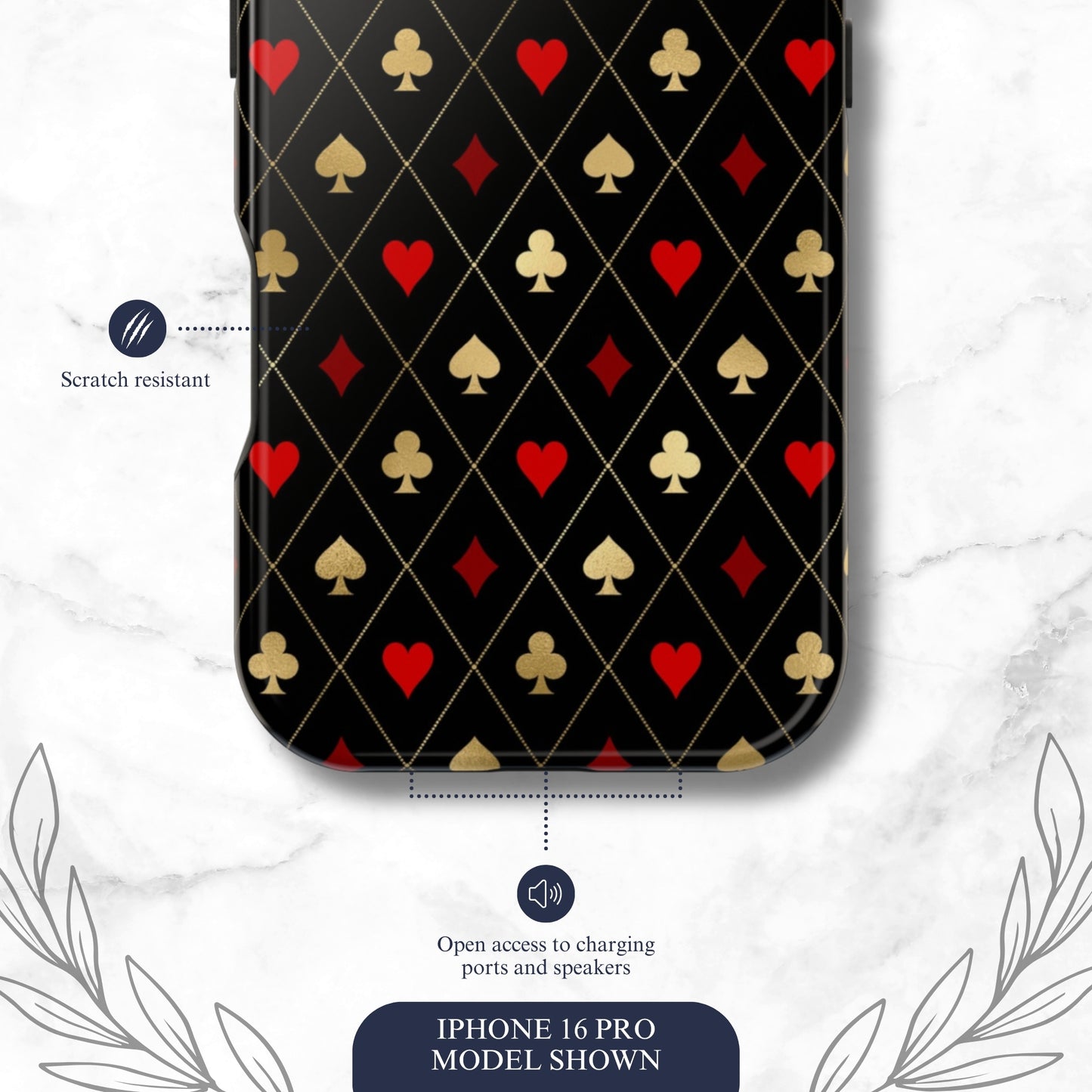Royal Flush - Magsafe iPhone Case Phone Case-aesthetic phone case-shockproof phone case-cute phone case-designer phone case-elegant phone case-luxury phone case-phone accessories-fashion accessory
