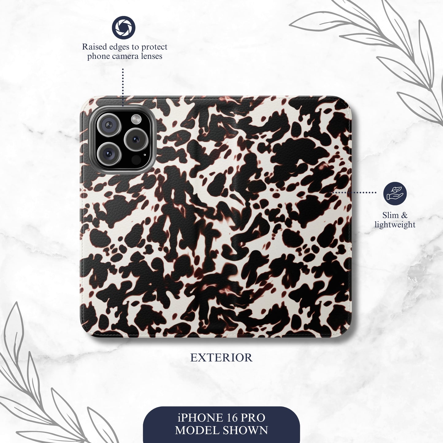 Dark Cocoa - iPhone Flip Case Wallet, Leather Folio Case Phone Case-aesthetic phone case-shockproof phone case-cute phone case-designer phone case-elegant phone case-luxury phone case-phone accessories-fashion accessory