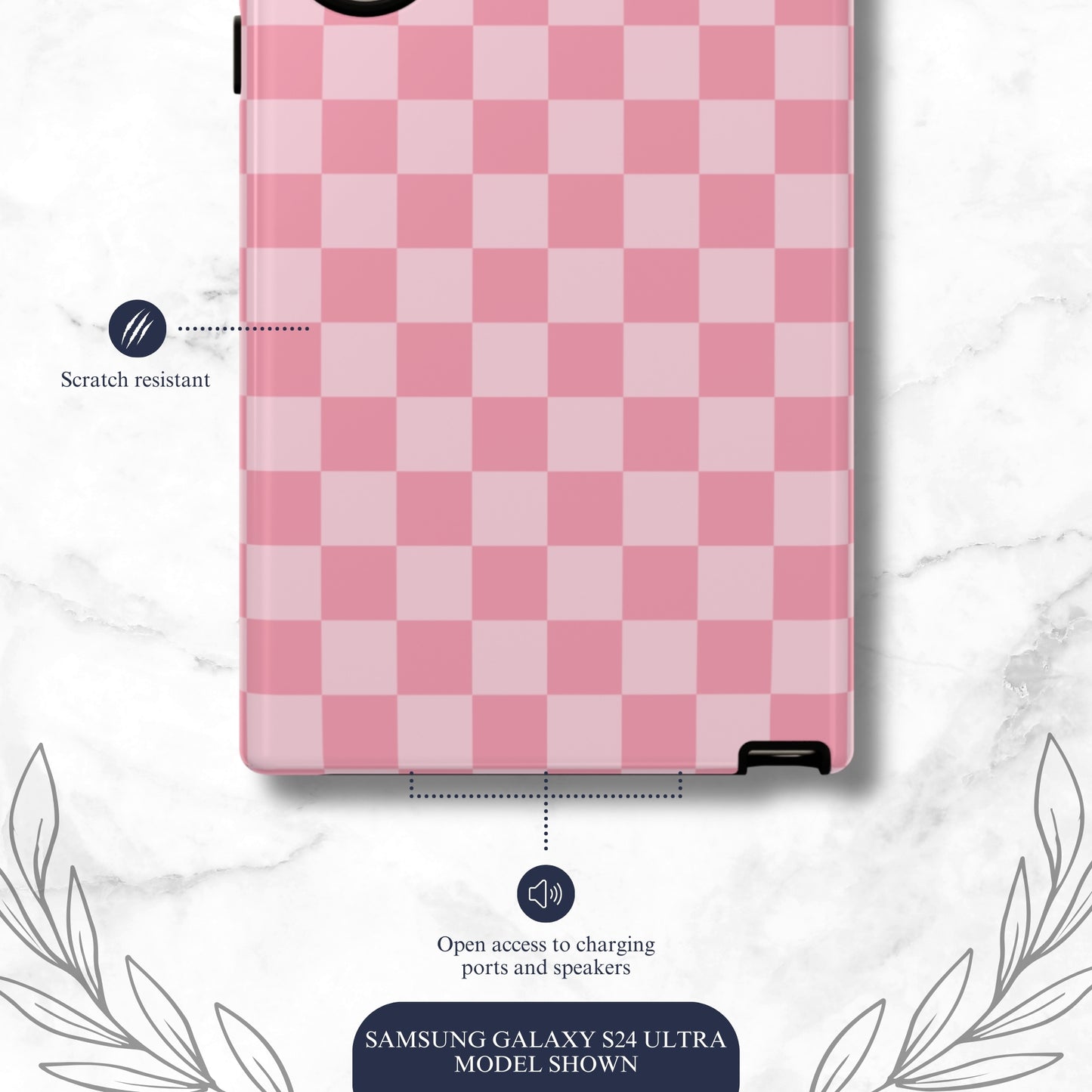 Blush Check - Samsung Galaxy Case Phone Case-aesthetic phone case-shockproof phone case-cute phone case-designer phone case-elegant phone case-luxury phone case-phone accessories-fashion accessory
