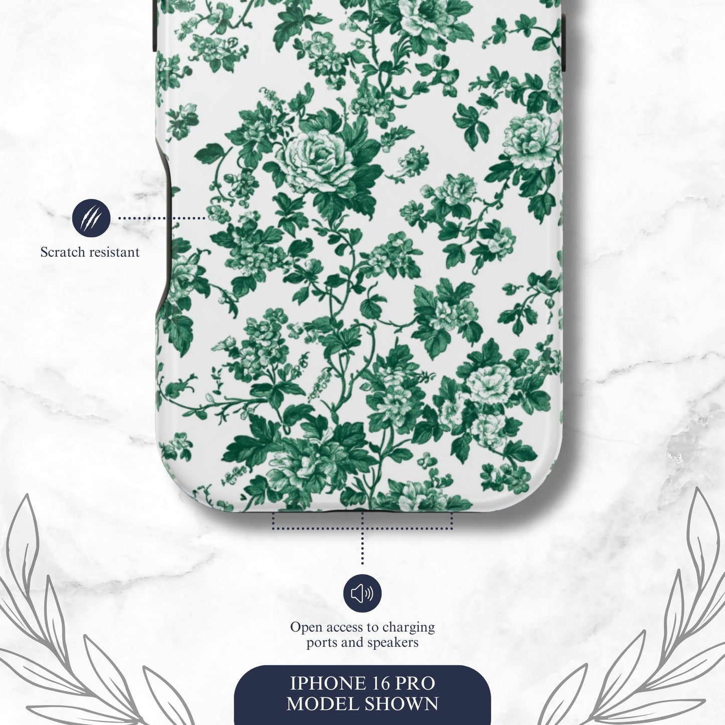 Moss Toile - Magsafe iPhone Case Phone Case-aesthetic phone case-shockproof phone case-cute phone case-designer phone case-elegant phone case-luxury phone case-phone accessories-fashion accessory