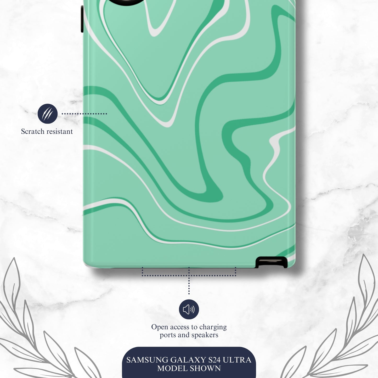 Seafoam Swish - Samsung Galaxy Case Phone Case-aesthetic phone case-shockproof phone case-cute phone case-designer phone case-elegant phone case-luxury phone case-phone accessories-fashion accessory