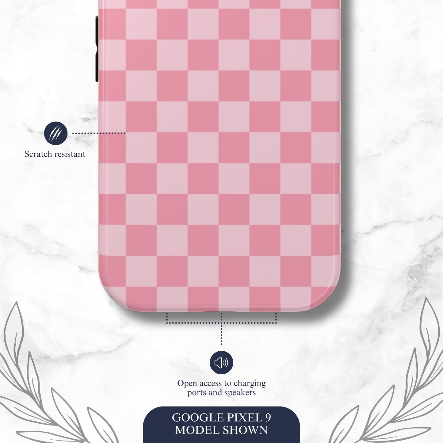 Blush Check - Google Pixel Case Phone Case-aesthetic phone case-shockproof phone case-cute phone case-designer phone case-elegant phone case-luxury phone case-phone accessories-fashion accessory