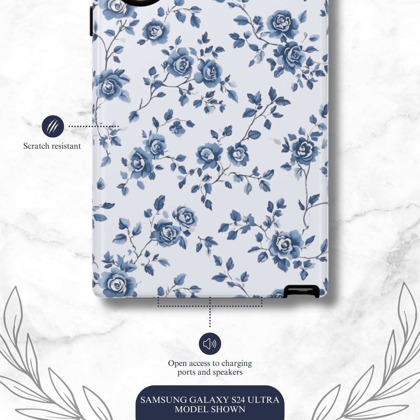 Porcelain Petals - Samsung Galaxy Case Phone Case-aesthetic phone case-shockproof phone case-cute phone case-designer phone case-elegant phone case-luxury phone case-phone accessories-fashion accessory