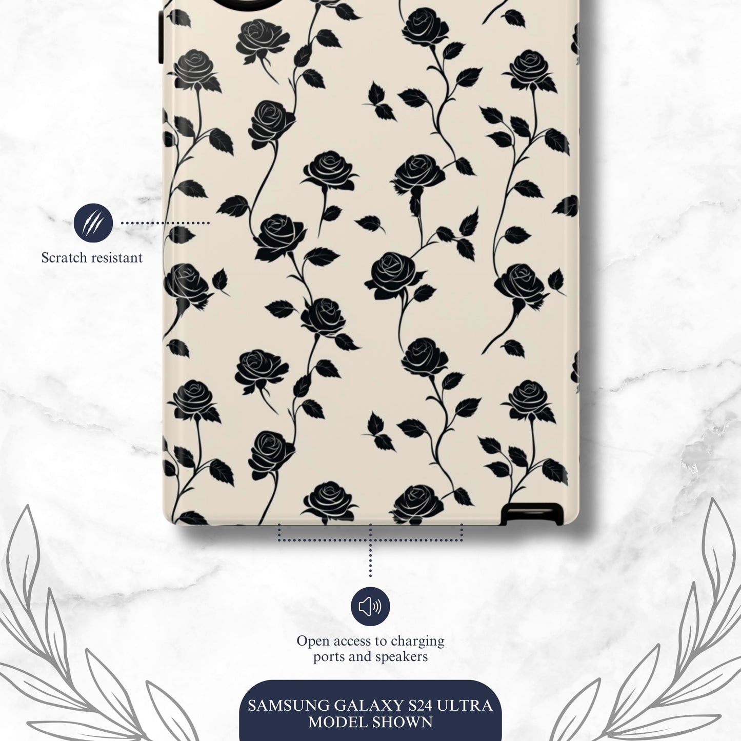 Ghost Rose - Samsung Galaxy Case Phone Case-aesthetic phone case-shockproof phone case-cute phone case-designer phone case-elegant phone case-luxury phone case-phone accessories-fashion accessory