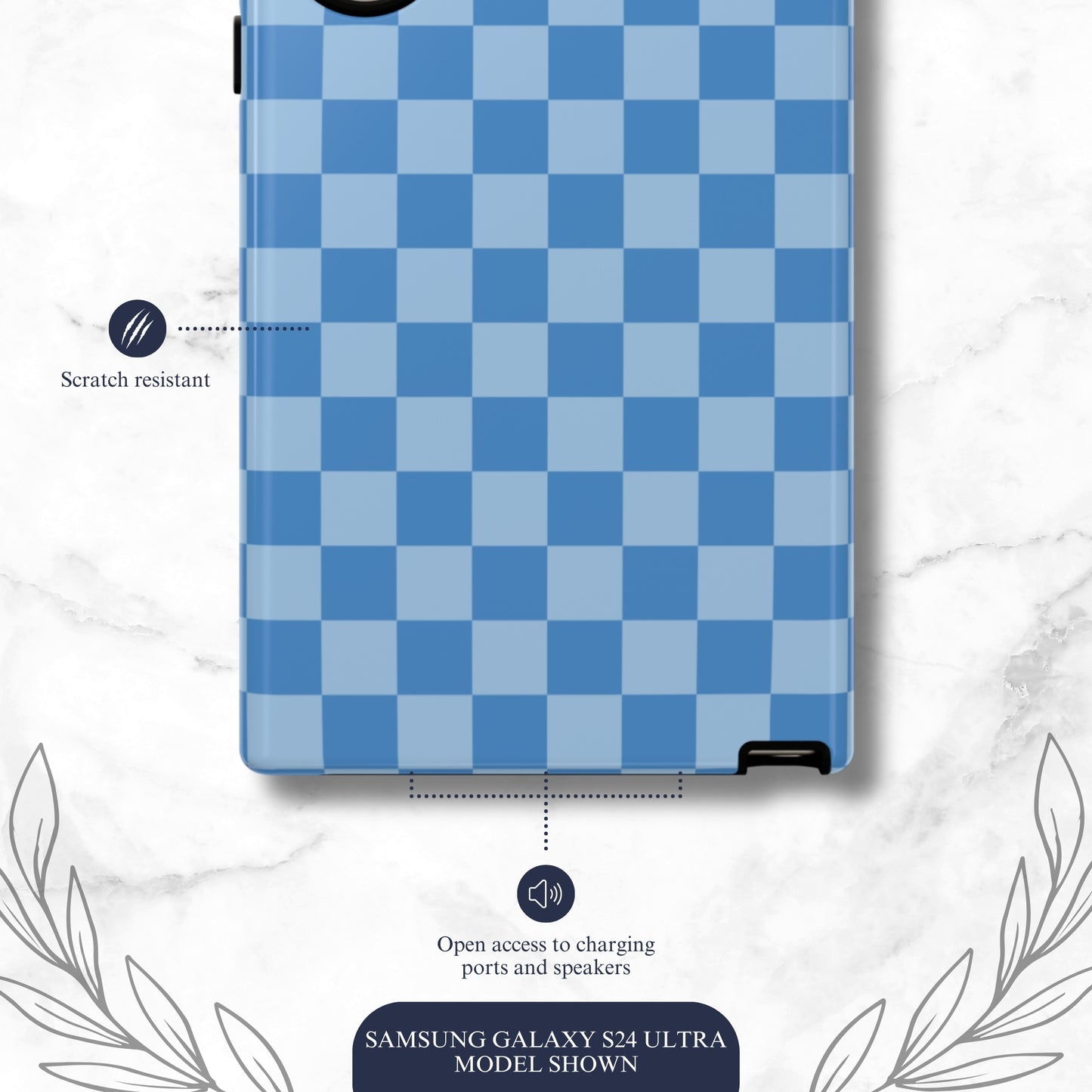 Coastal Check - Samsung Galaxy Case Phone Case-aesthetic phone case-shockproof phone case-cute phone case-designer phone case-elegant phone case-luxury phone case-phone accessories-fashion accessory
