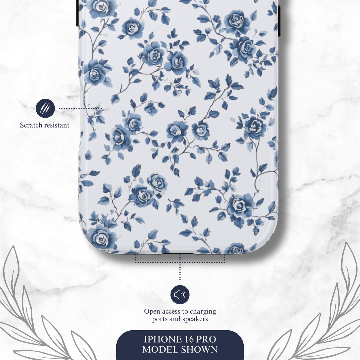Porcelain Petals - iPhone Case Phone Case-aesthetic phone case-shockproof phone case-cute phone case-designer phone case-elegant phone case-luxury phone case-phone accessories-fashion accessory