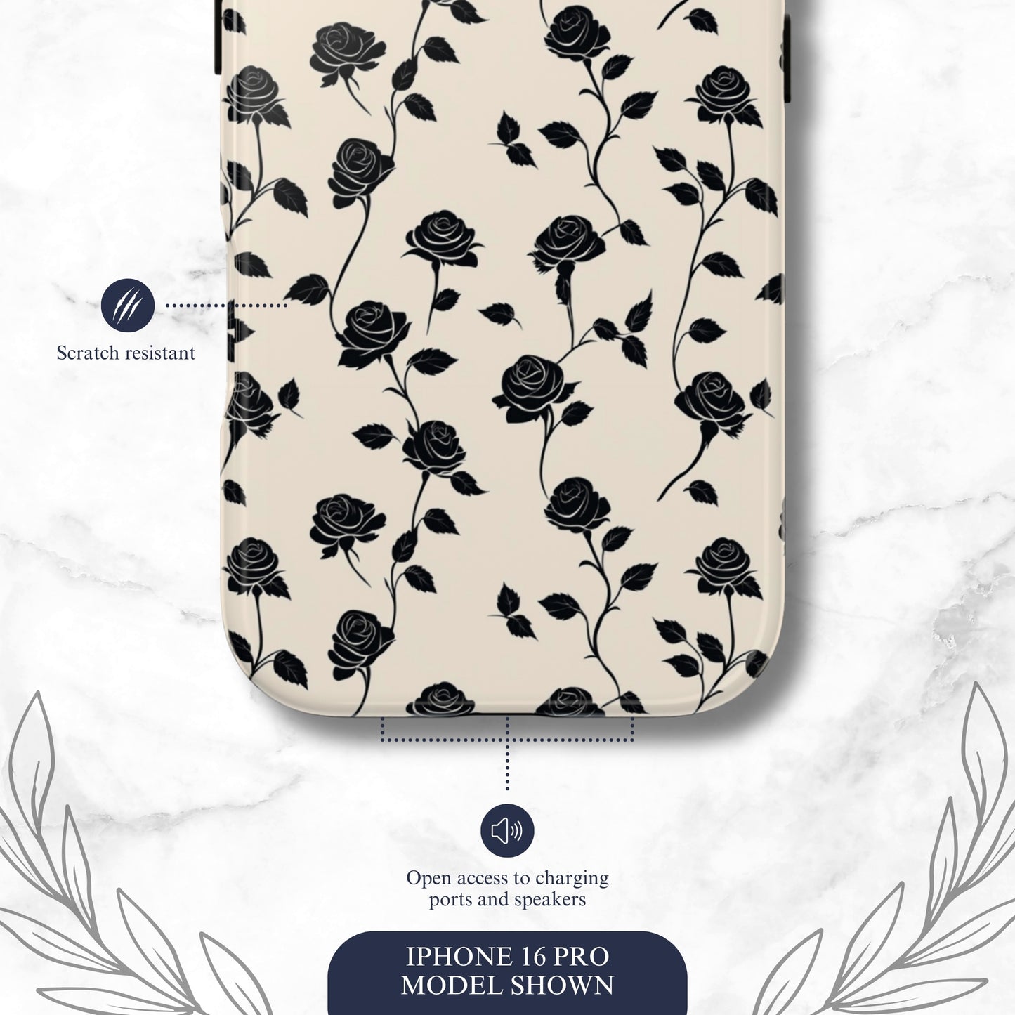 Ghost Rose - iPhone Case Phone Case-aesthetic phone case-shockproof phone case-cute phone case-designer phone case-elegant phone case-luxury phone case-phone accessories-fashion accessory
