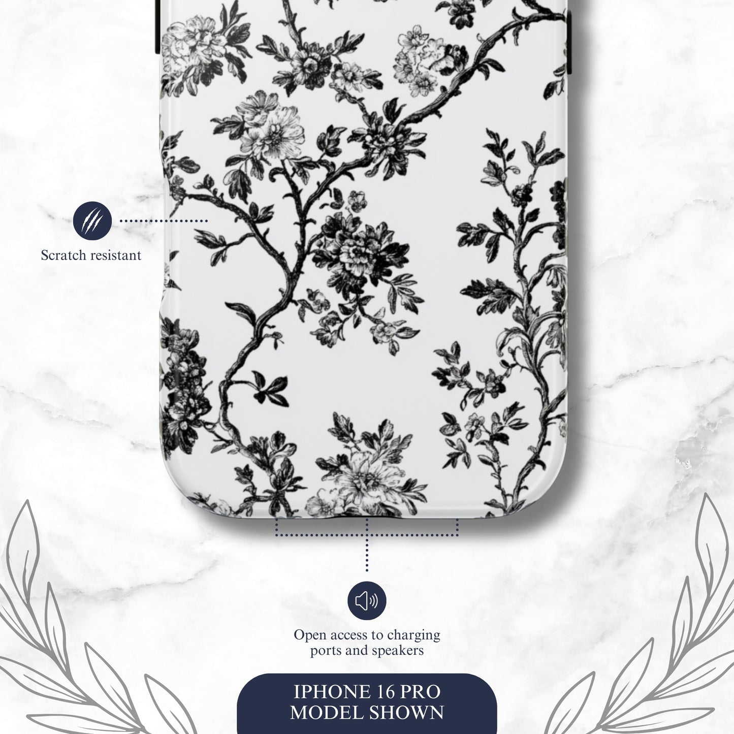 Adorned Toile - iPhone Case Phone Case-aesthetic phone case-shockproof phone case-cute phone case-designer phone case-elegant phone case-luxury phone case-phone accessories-fashion accessory