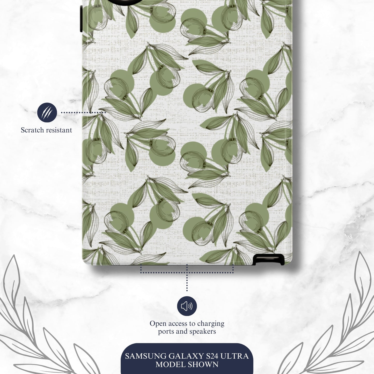 Olive Branch - Samsung Galaxy Case Phone Case-aesthetic phone case-shockproof phone case-cute phone case-designer phone case-elegant phone case-luxury phone case-phone accessories-fashion accessory