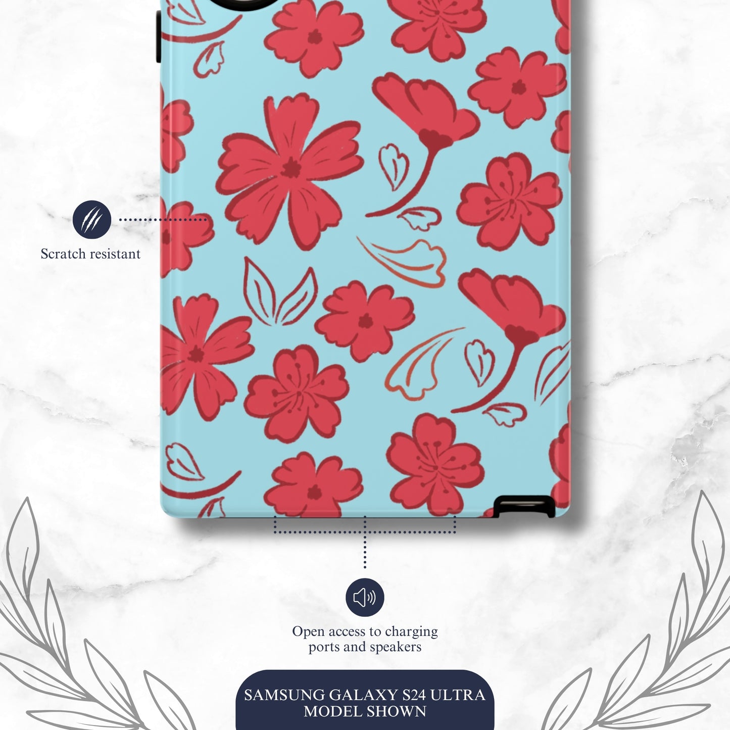 Floral Frenzy - Samsung Galaxy Case Phone Case-aesthetic phone case-shockproof phone case-cute phone case-designer phone case-elegant phone case-luxury phone case-phone accessories-fashion accessory