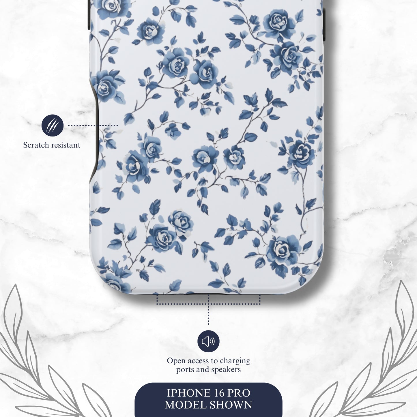 Porcelain Petals - Magsafe iPhone Case Phone Case-aesthetic phone case-shockproof phone case-cute phone case-designer phone case-elegant phone case-luxury phone case-phone accessories-fashion accessory