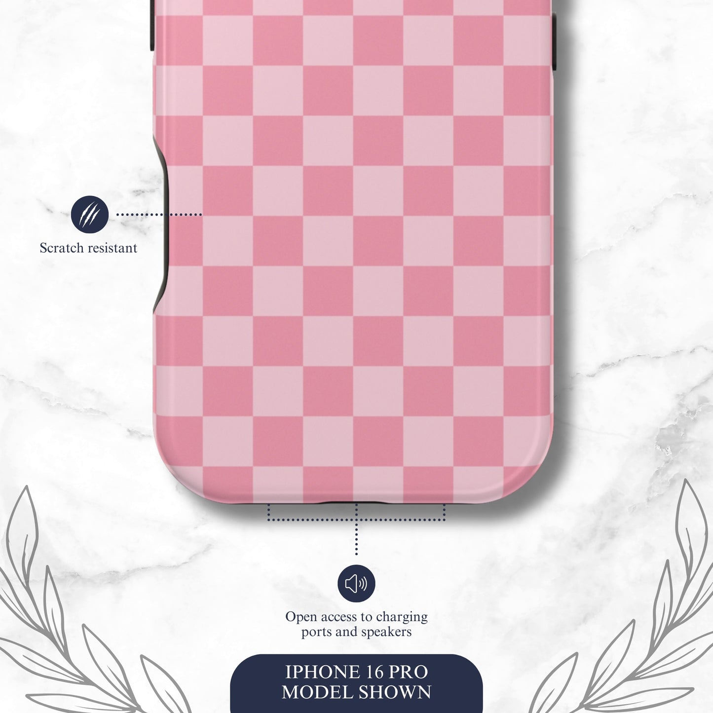 Blush Check - Magsafe iPhone Case Phone Case-aesthetic phone case-shockproof phone case-cute phone case-designer phone case-elegant phone case-luxury phone case-phone accessories-fashion accessory