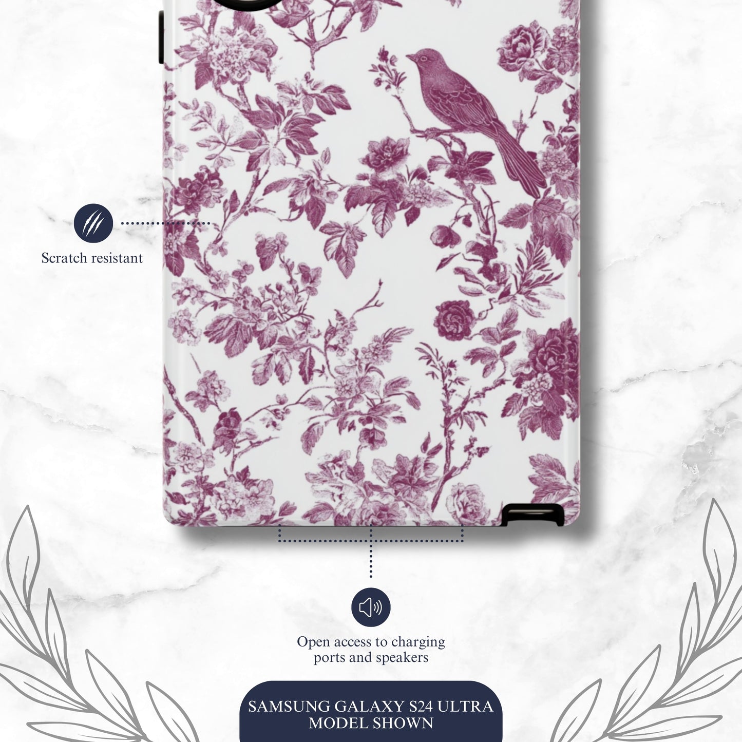 Mauve Toile - Samsung Galaxy Case Phone Case-aesthetic phone case-shockproof phone case-cute phone case-designer phone case-elegant phone case-luxury phone case-phone accessories-fashion accessory