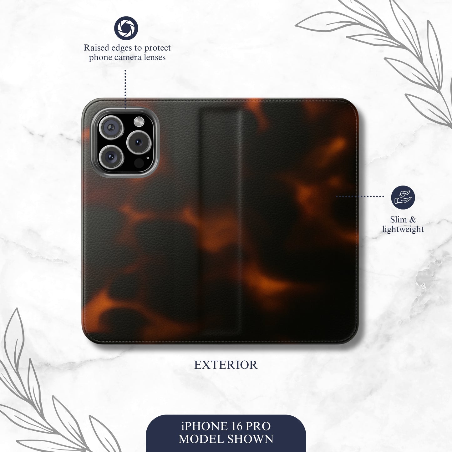 Chestnut - iPhone Flip Case Wallet, Leather Folio Case Phone Case-aesthetic phone case-shockproof phone case-cute phone case-designer phone case-elegant phone case-luxury phone case-phone accessories-fashion accessory