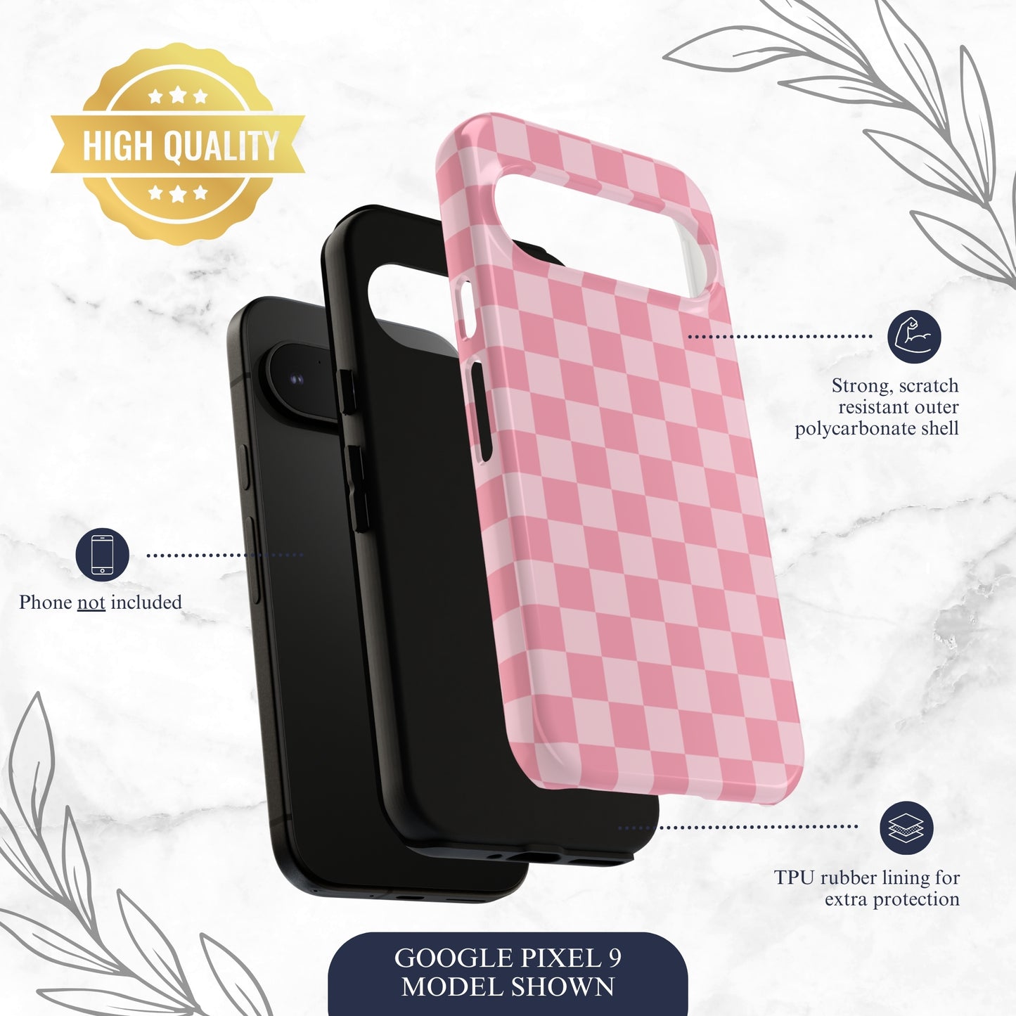 Blush Check - Google Pixel Case Phone Case-aesthetic phone case-shockproof phone case-cute phone case-designer phone case-elegant phone case-luxury phone case-phone accessories-fashion accessory
