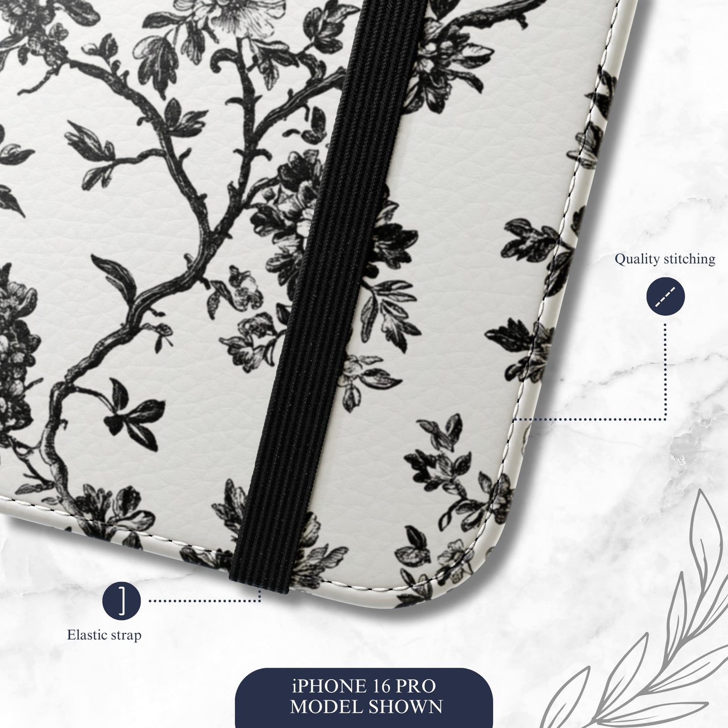 Adorned Toile - iPhone Flip Case Wallet, Leather Folio Case Phone Case-aesthetic phone case-shockproof phone case-cute phone case-designer phone case-elegant phone case-luxury phone case-phone accessories-fashion accessory