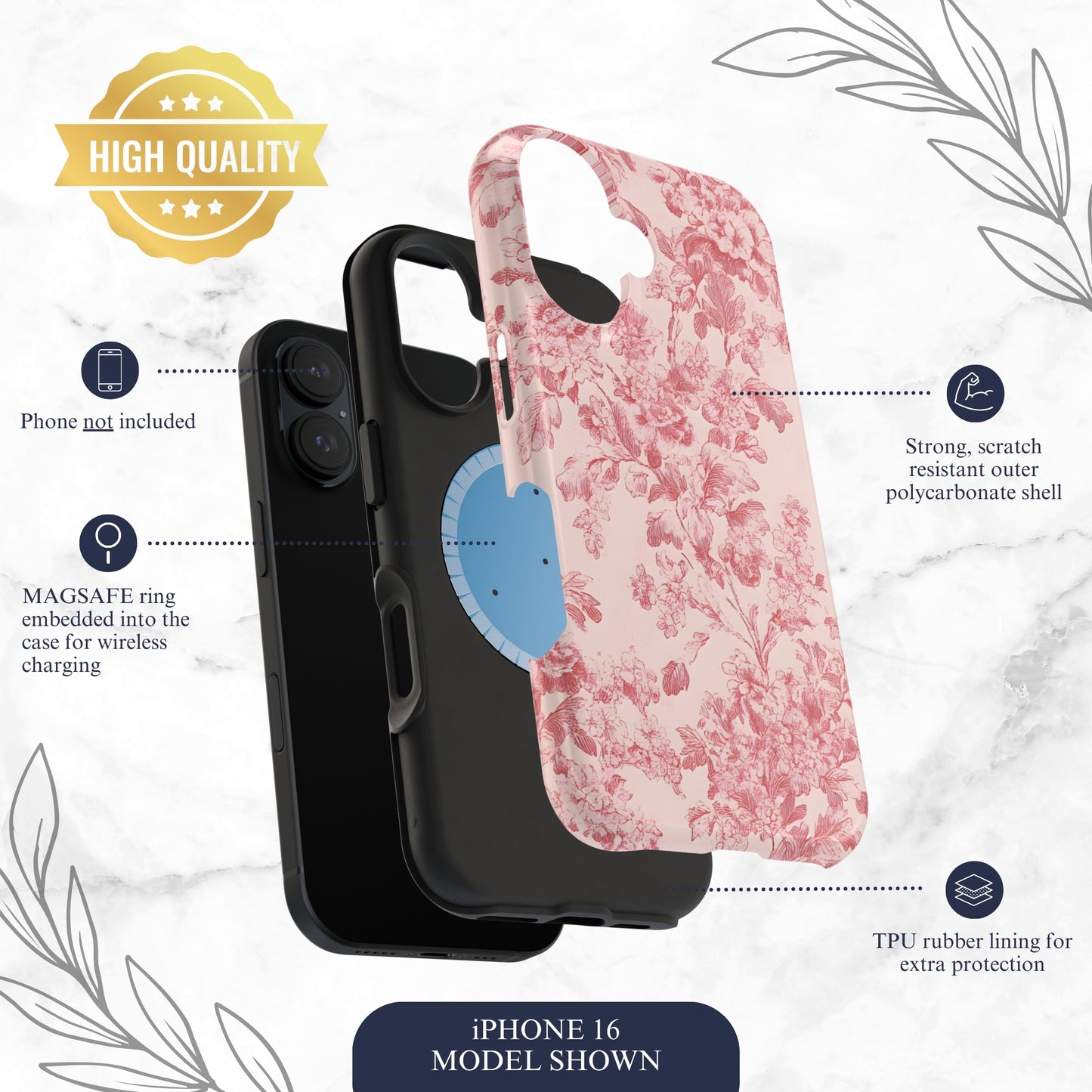Ballet Toile - Magsafe iPhone Case Phone Case-aesthetic phone case-shockproof phone case-cute phone case-designer phone case-elegant phone case-luxury phone case-phone accessories-fashion accessory