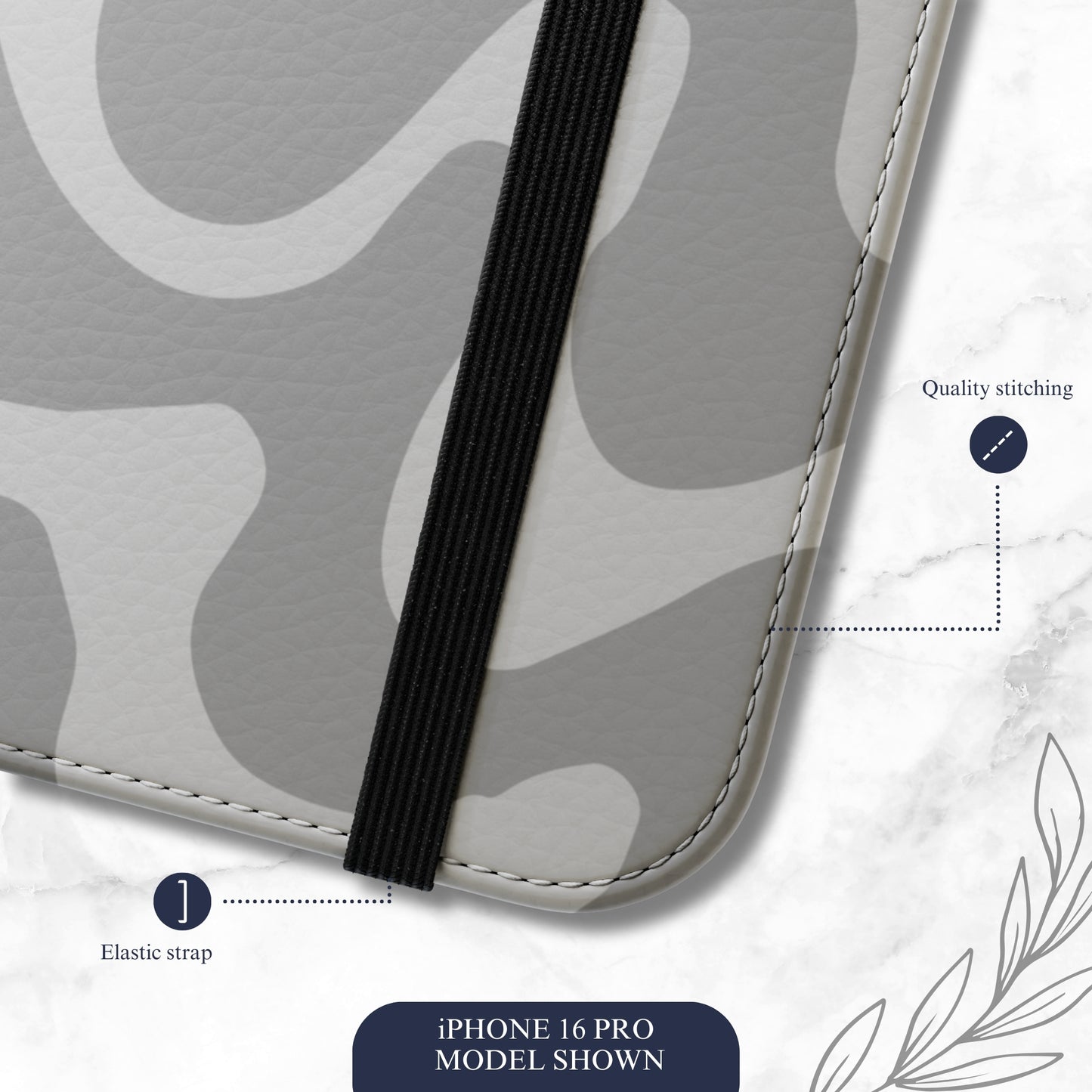 Grayscale - iPhone Flip Case Wallet, Leather Folio Case Phone Case-aesthetic phone case-shockproof phone case-cute phone case-designer phone case-elegant phone case-luxury phone case-phone accessories-fashion accessory