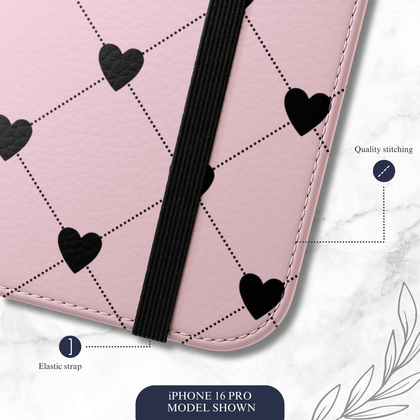 Love Quilt - iPhone Flip Case Wallet, Leather Folio Case Phone Case-aesthetic phone case-shockproof phone case-cute phone case-designer phone case-elegant phone case-luxury phone case-phone accessories-fashion accessory