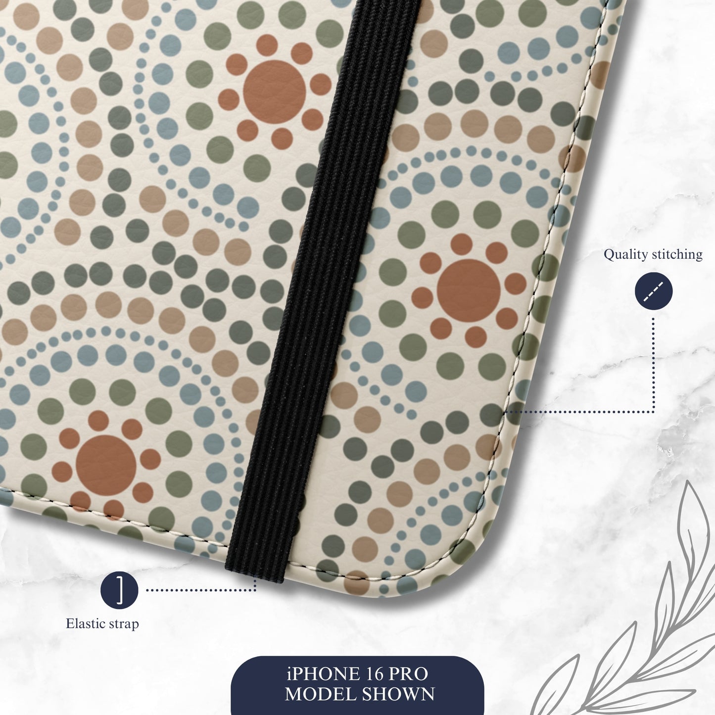 Mandala Rhythm - iPhone Flip Case Wallet, Leather Folio Case Phone Case-aesthetic phone case-shockproof phone case-cute phone case-designer phone case-elegant phone case-luxury phone case-phone accessories-fashion accessory